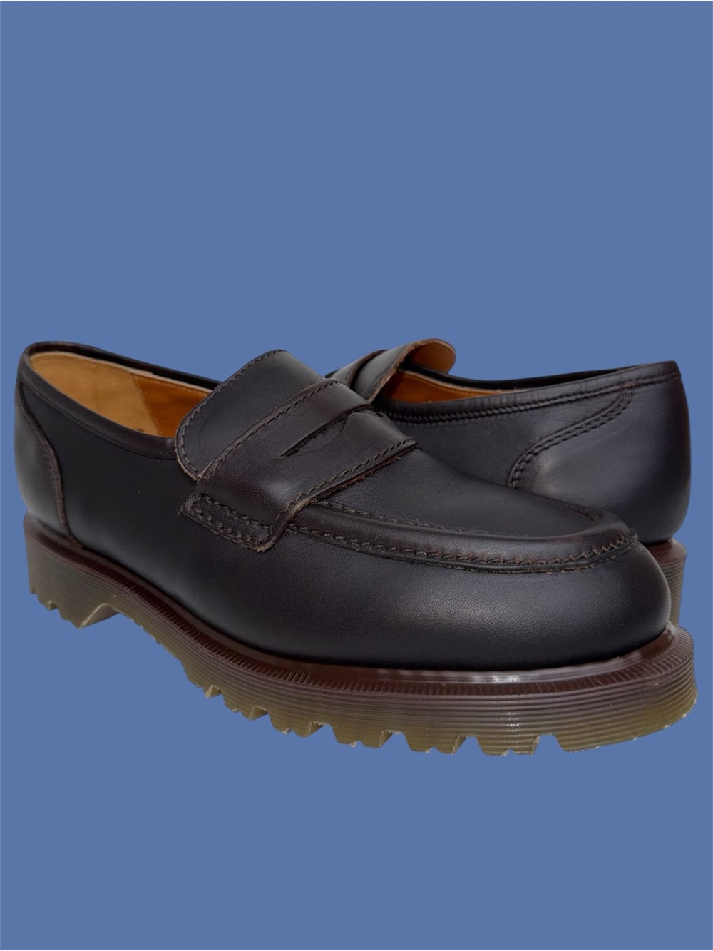 Dr. Martens Penny Loafers 8243 Vintage England Brown Leather Shoes UK 7.5